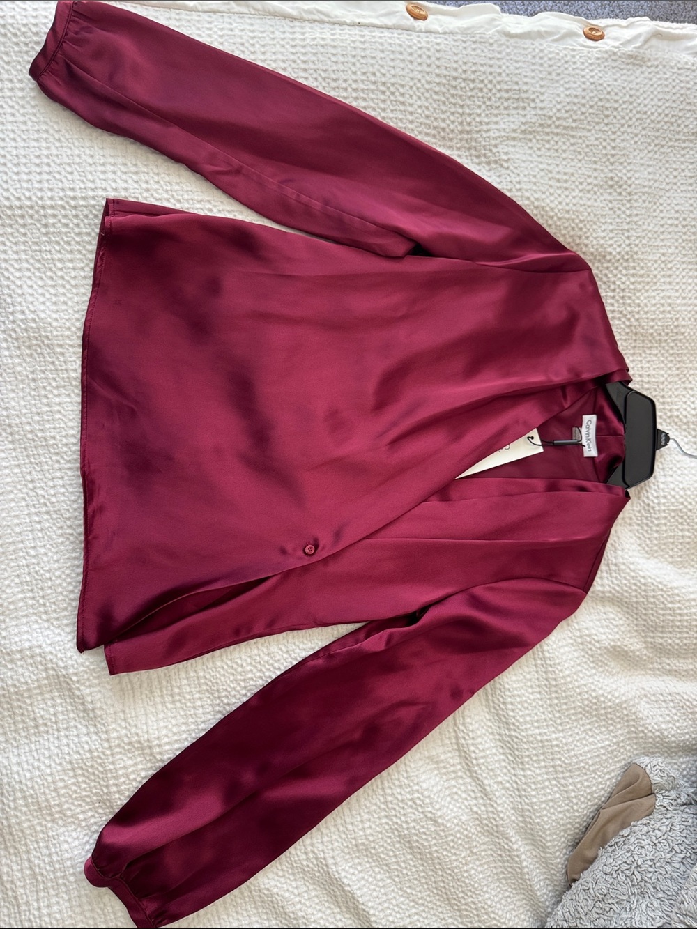 Calvin Klein Deep Berry Satin Top